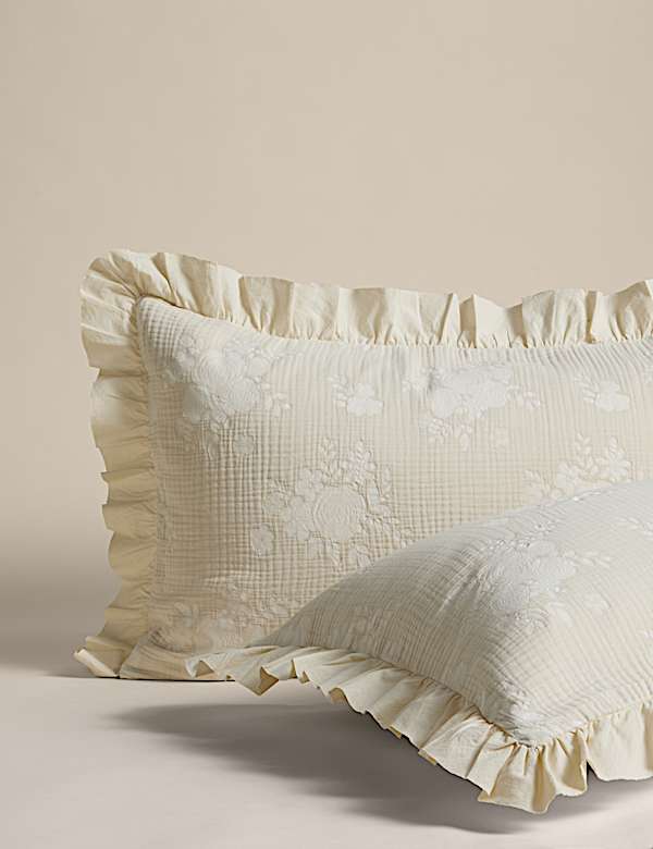 Pure Cotton Floral Jacquard Ruffle Bedding Set - JP