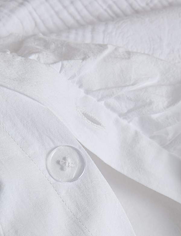 Pure Cotton Floral Jacquard Ruffle Bedding Set - VN