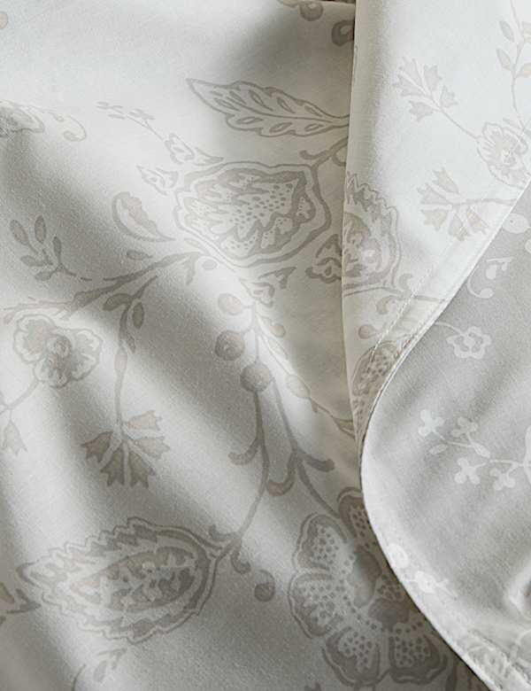 Ropa de cama de algodón con diseño floral - US