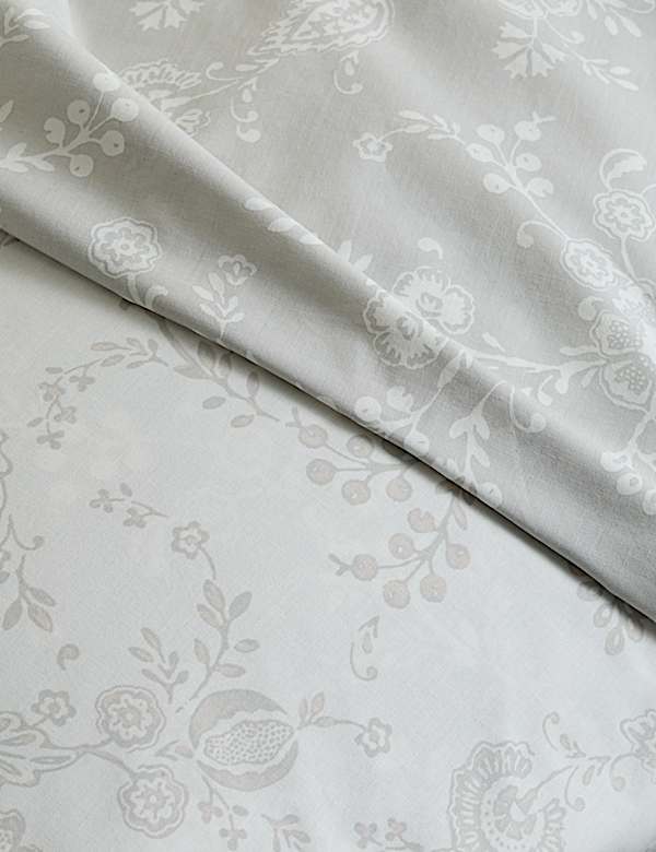 Ropa de cama de algodón con diseño floral - US