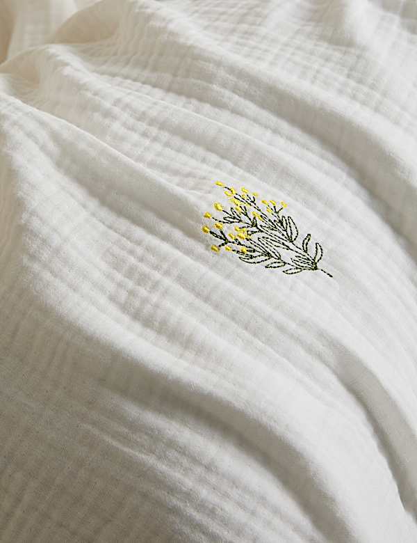 Pure Cotton Muslin Floral Sprig Bedding Set - NO