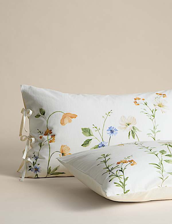 Bettw&auml;scheset aus reiner Baumwolle mit Fr&uuml;hlingswiesenmuster - AT