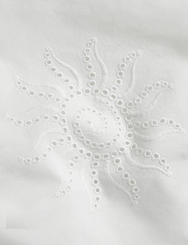 Pure Cotton Coastal Broderie Bedding Set - HR