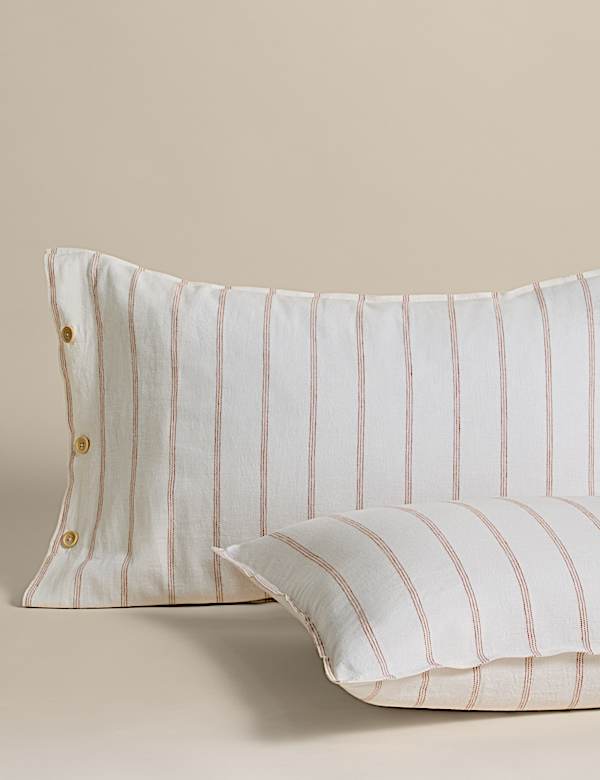 Linen Rich Striped Jacquard Bedding Set - BE