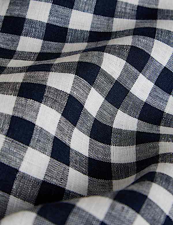 Pure Linen Gingham Bedset - DK