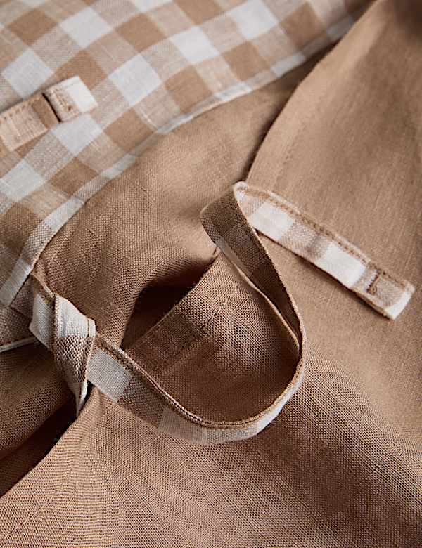 סט מצעים מפשתן טהור עם משבצות - IL