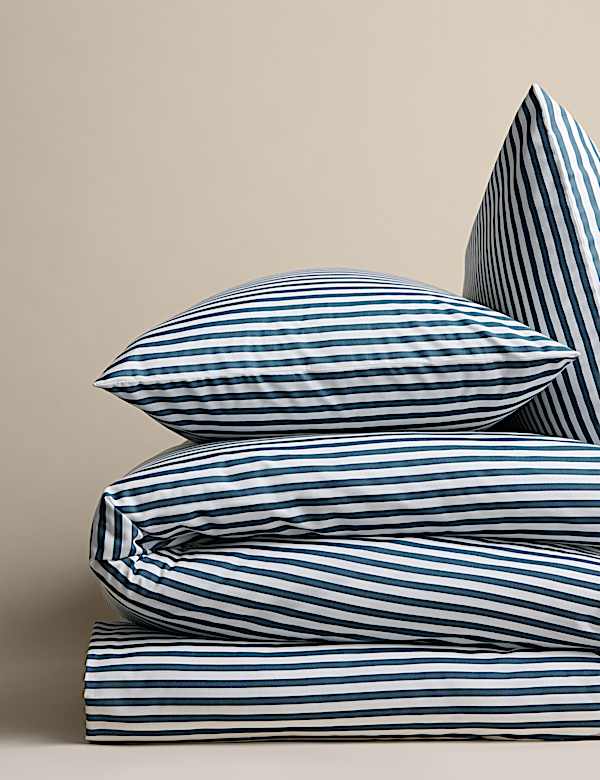 Cotton Blend Simple Stripe Bedding Set - BN