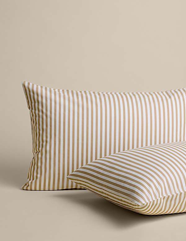 Cotton Blend Simple Stripe Bedding Set - SI