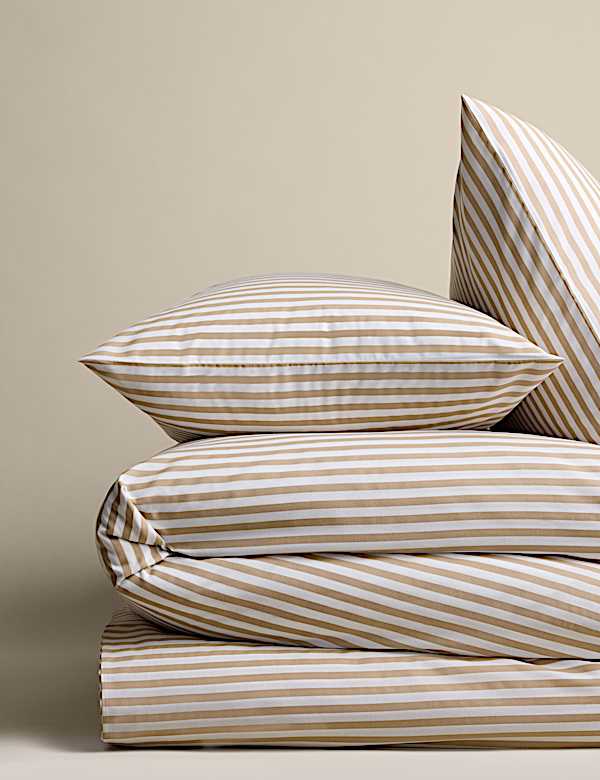 Cotton Blend Simple Stripe Bedding Set - SI