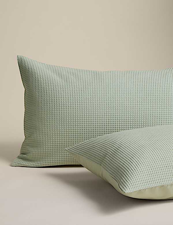 Washed Cotton Waffle Bedding Set - CA