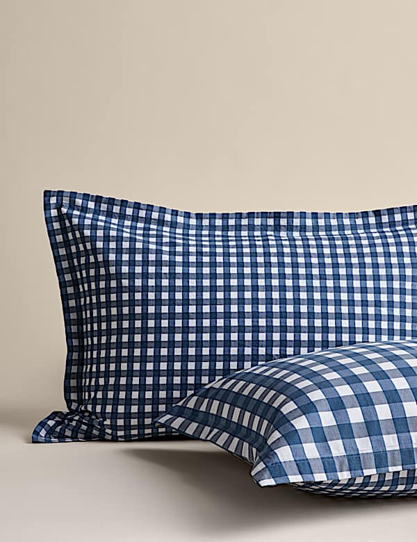 Pure Cotton Gingham Reversible Bedding Set - LV