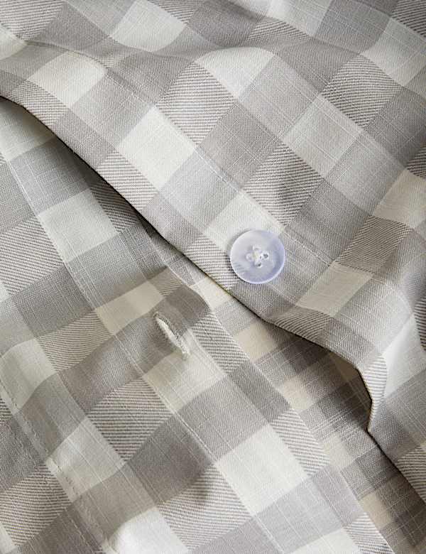 Pure Cotton Gingham Reversible Bedding Set - CA