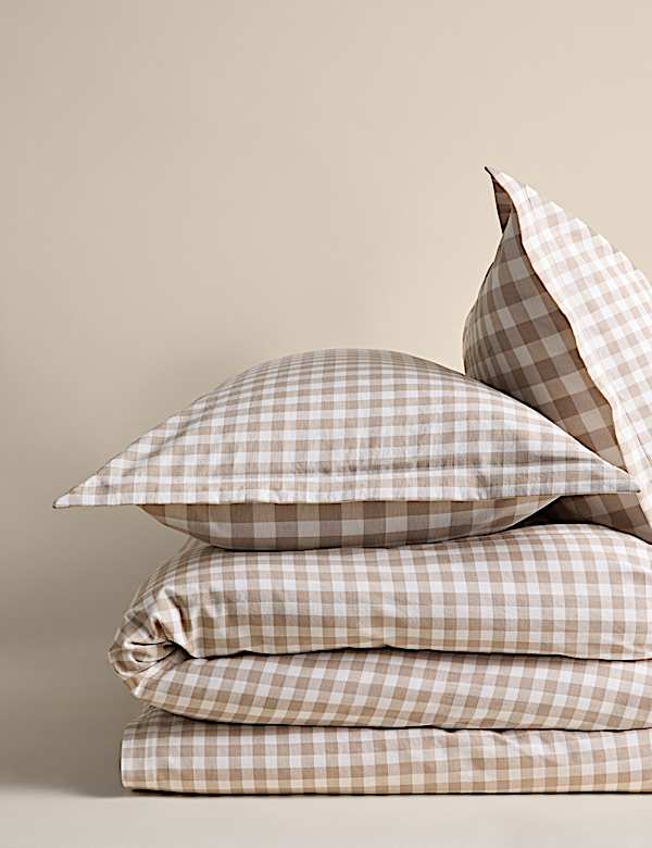 Pure Cotton Gingham Reversible Bedding Set - AU