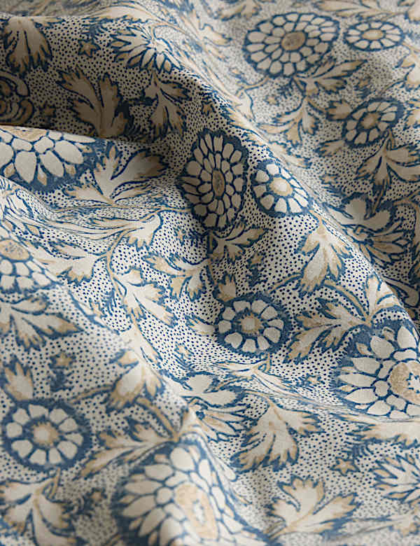 Set Perlengkapan Tidur Bahan Katun Motif Bunga Blok Kayu - ID