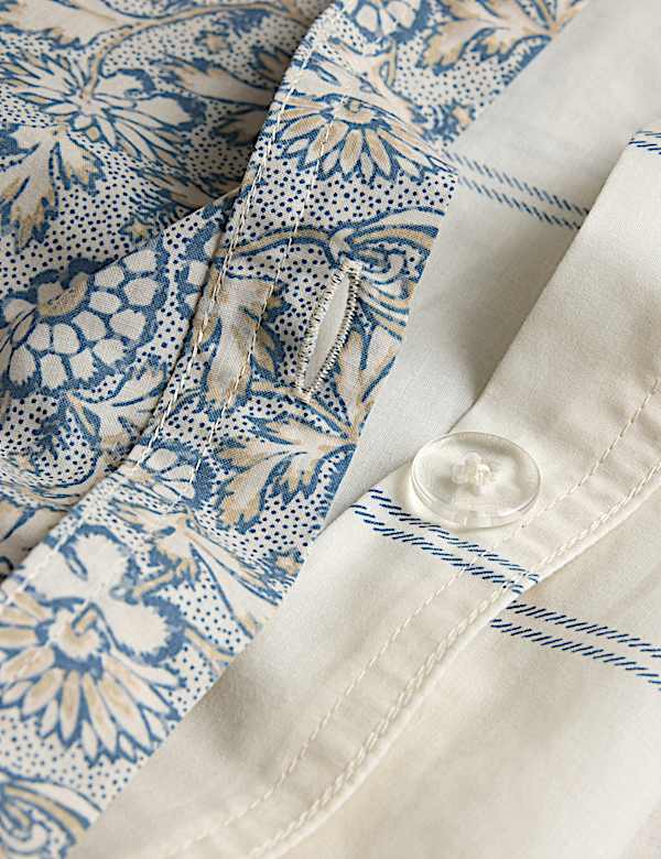 Set Perlengkapan Tidur Bahan Katun Motif Bunga Blok Kayu - ID