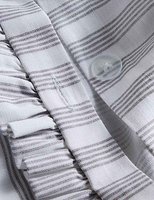 Pure Cotton Narrow Stripe Ruffle Bedding Set - LV