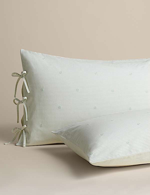 Pure Cotton Striped Embroidered Bedding Set - LV
