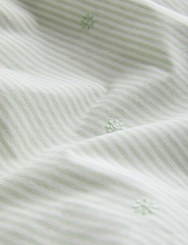 Pure Cotton Striped Embroidered Bedding Set - LV
