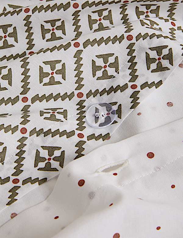 Cotton Blend Geometric Tile Bedding Set - BN