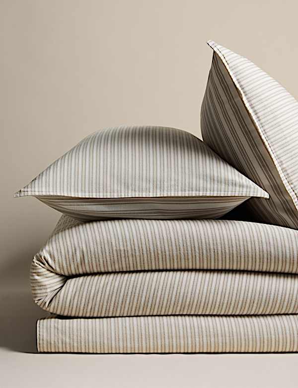 Brushed Cotton Striped Bedding Set - MV