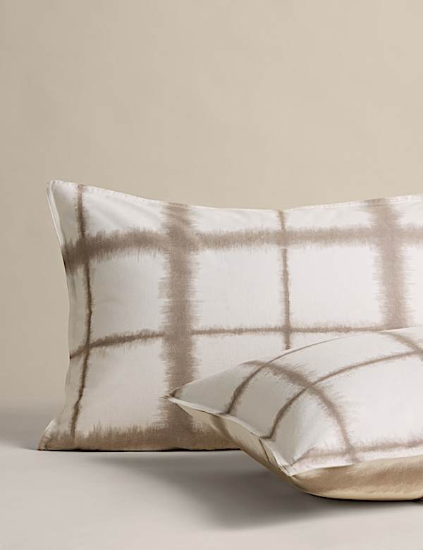 Brushed Cotton Blurred Check Bedding Set - MV