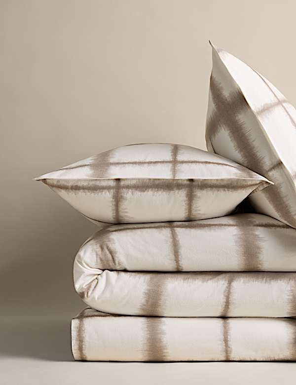 Brushed Cotton Blurred Check Bedding Set - MV