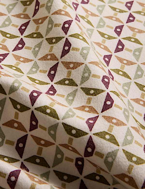 Set Perlengkapan Tidur Katun Murni Brushed Motif Geometris - ID