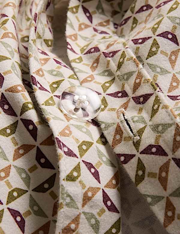 Set Perlengkapan Tidur Katun Murni Brushed Motif Geometris - ID