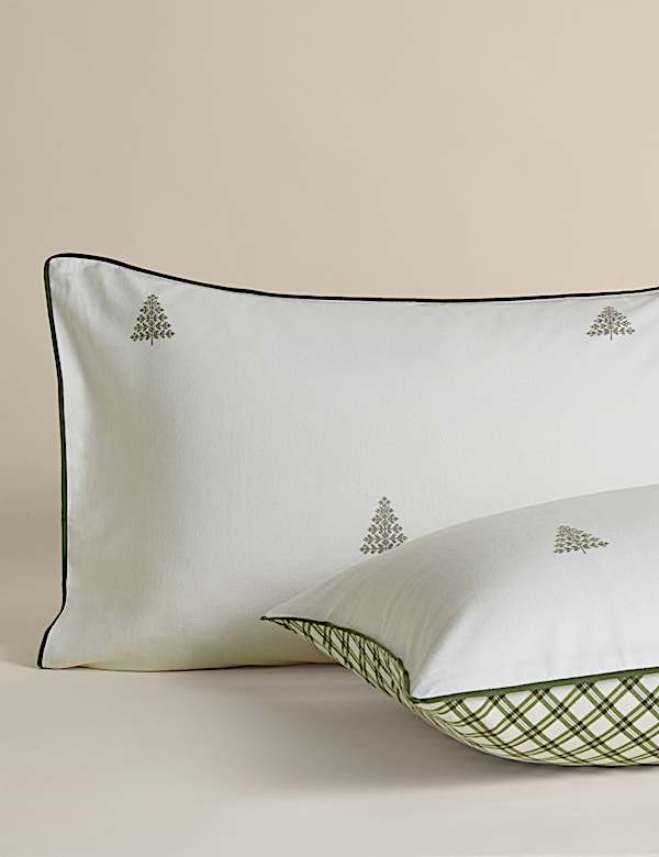 Pure Brushed Cotton Tree Print Reversible Bedding Set - CA