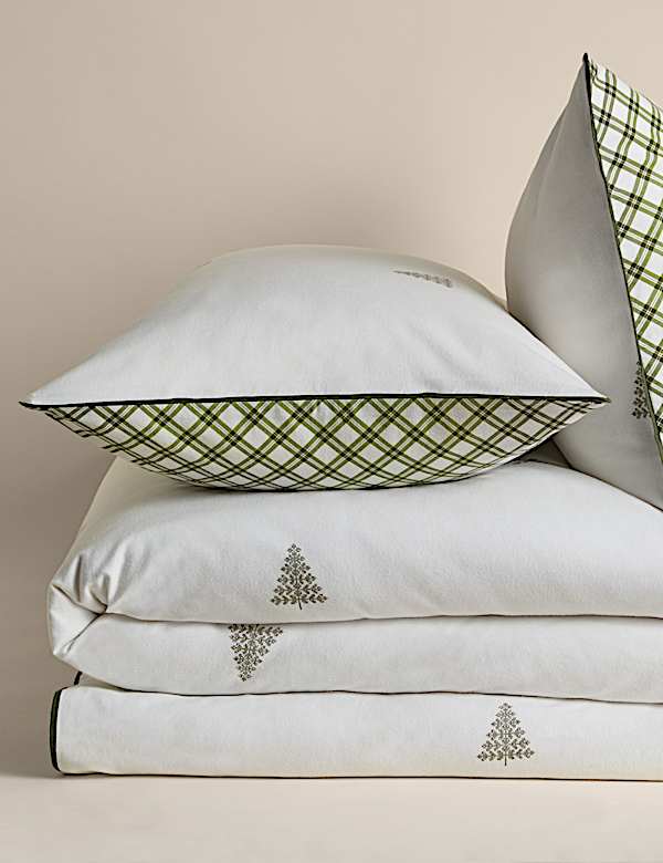 Pure Brushed Cotton Tree Print Reversible Bedding Set - CA