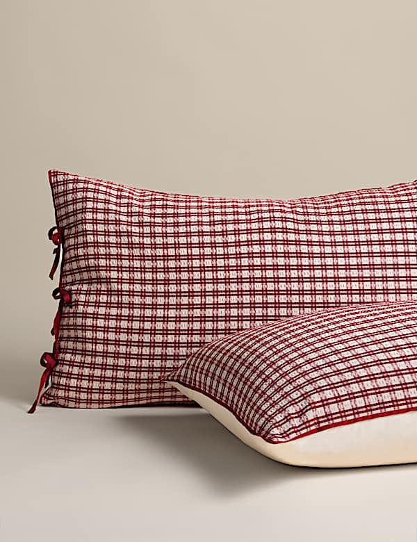 Pure Cotton Yarn Dyed Checked Seersucker Bedding Set - CA