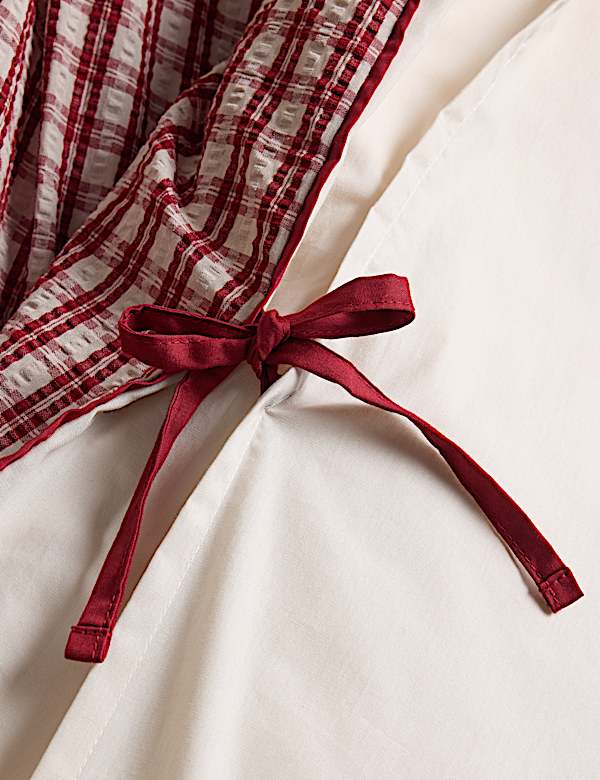 Pure Cotton Yarn Dyed Checked Seersucker Bedding Set - CA