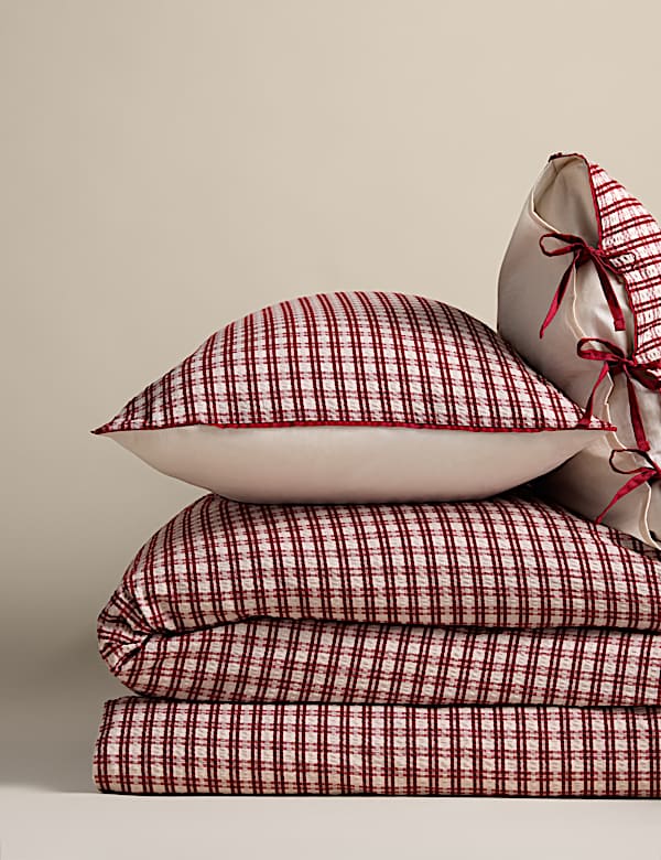 Pure Cotton Yarn Dyed Checked Seersucker Bedding Set - CA