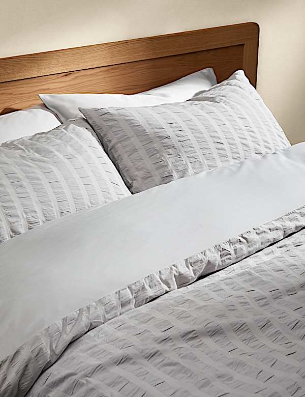 Pure Cotton Striped Seersucker Bedding Set - NZ