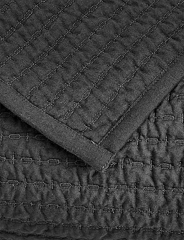 Colcha cubrecamas bordada de algod&oacute;n con lino - ES