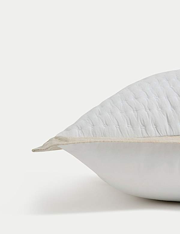 Linen Border Large Quilted Cushion - AU