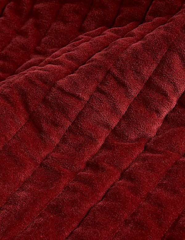 Dessus de lit en velours 100 % coton à fines rayures - LU