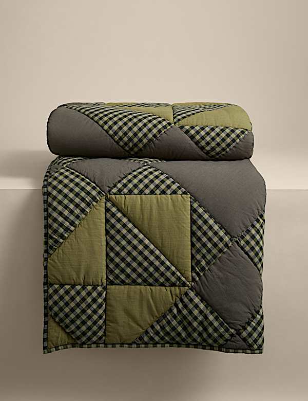 Pure Cotton Quilted Patchwork Bedspread - RS