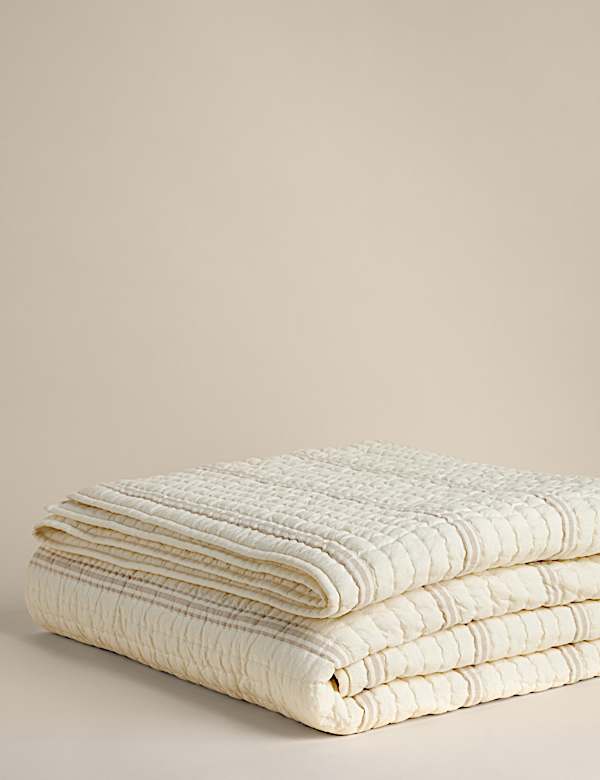 Pure Cotton Yarn Dyed Striped Bedspread - BE