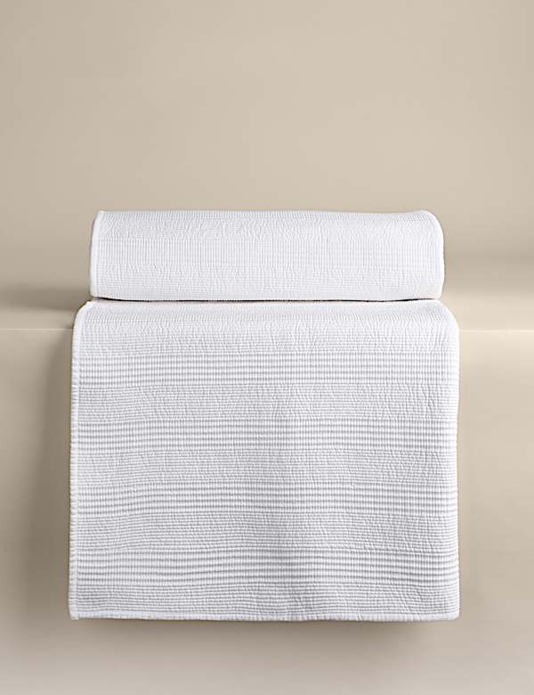 Cotton Rich Ribbed Bedspread with Linen - MX