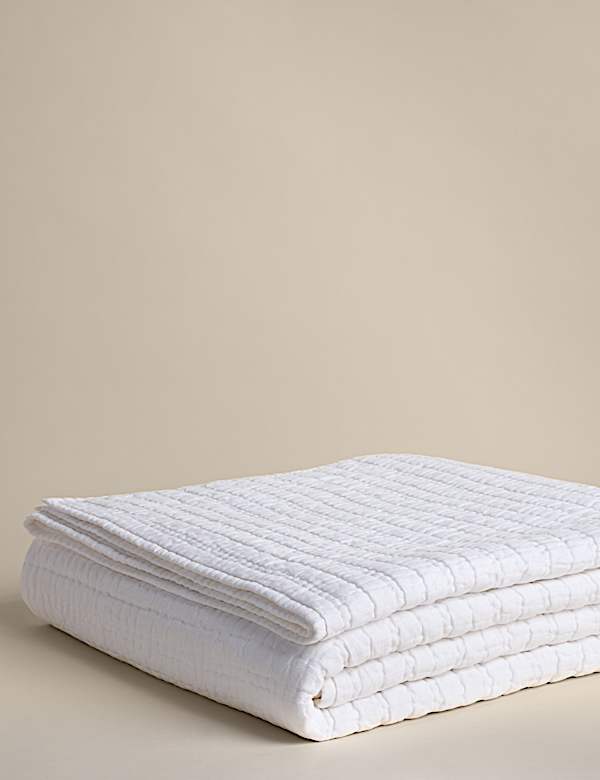 Linen Blend Quilted Bedspread - CA
