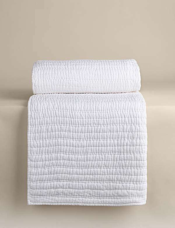 Linen Blend Quilted Bedspread - CA