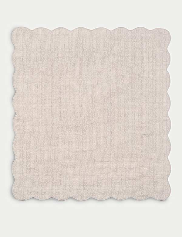 Pure Cotton Quilted Scallop Bedspread - BE