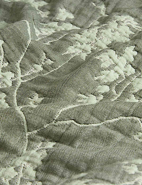 Pure Cotton Floral Jacquard Bedspread - AL