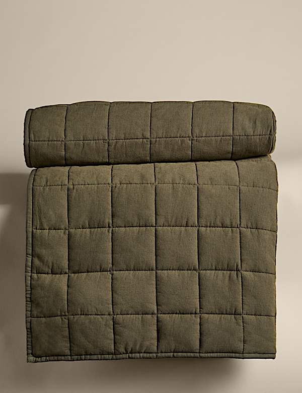 Cotton Rich Quilted Bedspread with Linen - AL