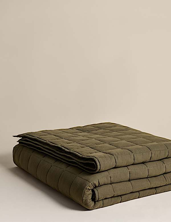 Cotton Rich Quilted Bedspread with Linen - AL