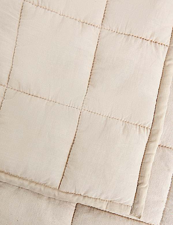Cotton Rich Quilted Bedspread with Linen - AL