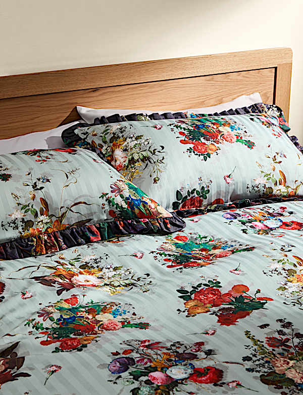 Pure Cotton Printed Ruffle Edge Bedding Set - ES