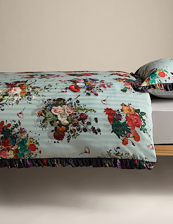 Pure Cotton Printed Ruffle Edge Bedding Set - KR