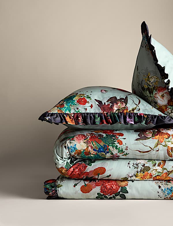 Pure Cotton Printed Ruffle Edge Bedding Set - KR